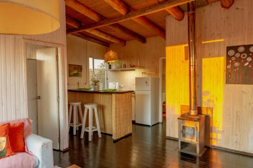 何塞伊格纳西奥BDL海滩设计阁楼二号度假屋的客房内设有带冰箱和炉灶的厨房