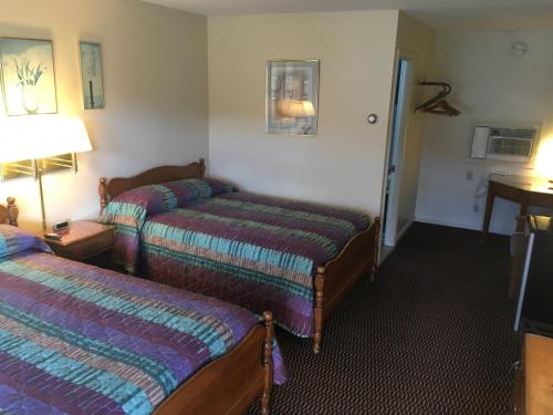 本宁顿卡塔曼特汽车旅馆的酒店客房设有两张床和电视。