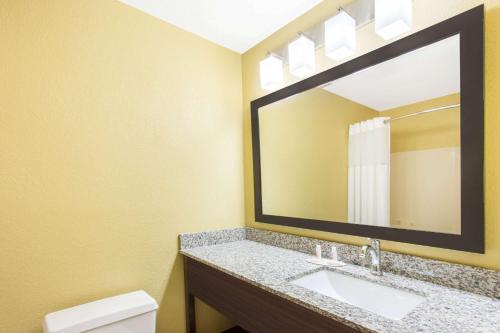 达文波特达文波特东戴斯酒店的一间带水槽和镜子的浴室