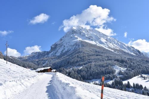 克雷纳尔Vorderstuhlhof的滑雪场前的雪覆盖的山