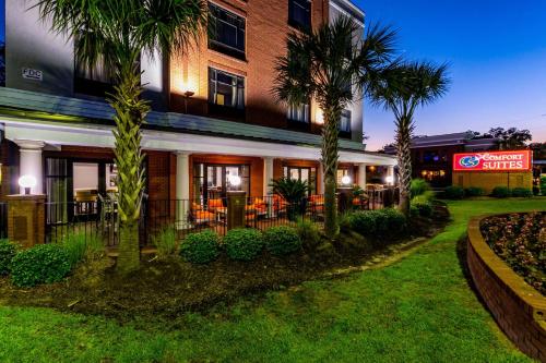 列克星敦Holiday Inn Express & Suites Lexington, an IHG Hotel的一座楼前有棕榈树的酒店