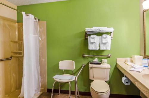 萨默斯维尔Quality Inn的一间带卫生间和绿色墙壁的浴室