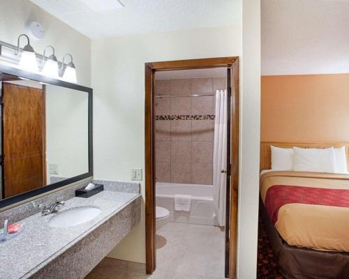 PhillipsburgEconoLodge Phillipsburg的酒店客房设有带床和水槽的浴室