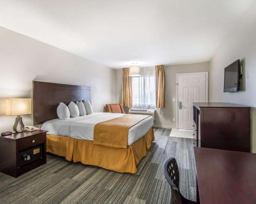 Quality Inn & Suites By the Parks客房内的一张或多张床位