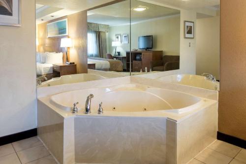 罗缪勒斯底特律都会机场克拉丽奥酒店的在酒店客房内的大浴缸