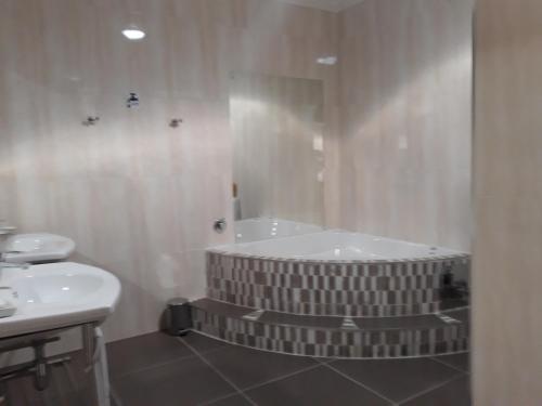 范德拜尔帕克奥尔温斯旅馆的带浴缸和盥洗盆的浴室