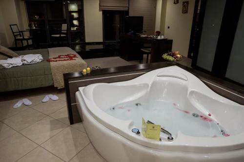 苏尔莫纳曼哈顿田园酒店的带浴缸的客房,设有客厅