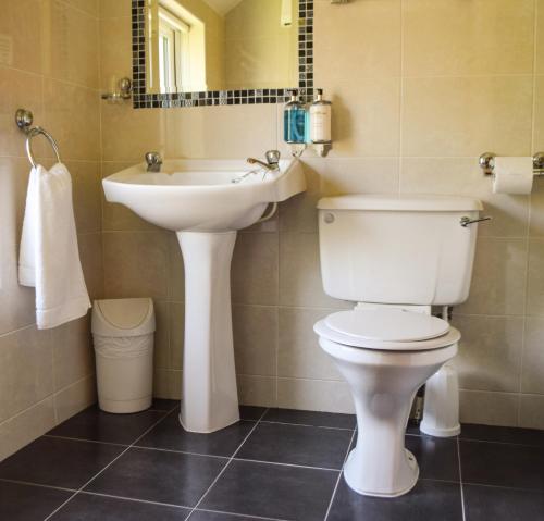 尼纳The Waterside Cottages的浴室配有白色卫生间和盥洗盆。