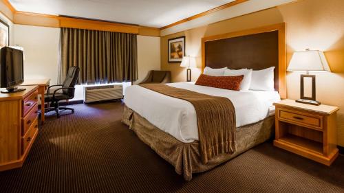 悉尼贝斯特韦斯特悉尼旅舍酒店的酒店客房设有一张大床和一台电视。