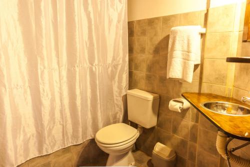 厄尔查尔坦Inlandsis Aparts的一间带卫生间和水槽的浴室