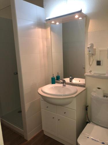 帕斯底拉卡萨TEC CONFORT的一间带水槽、卫生间和镜子的浴室