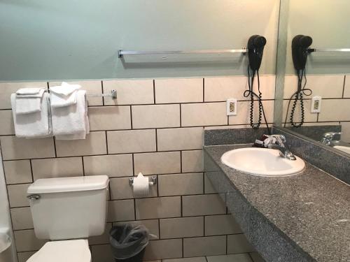 奥兰治大A汽车旅馆 的一间带卫生间和水槽的浴室