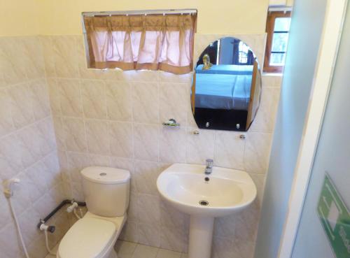 拜蒂克洛里维埃拉度假酒店的一间带卫生间和水槽的小浴室