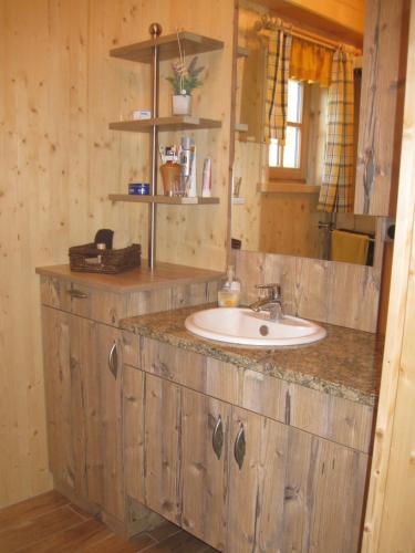 穆劳Pichelhütte的一间带水槽和镜子的浴室