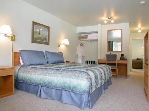 Christina新地平线汽车旅馆的一间酒店客房 - 带一张床和一间浴室