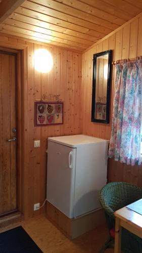 塞尔福斯Cozy Cabin in the Woods的小屋内带洗衣机的小房间