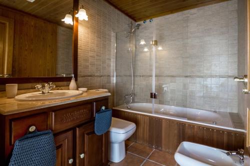埃斯特里-德阿内乌BARN THE RETREAT Apartamento premium en Esterri d'Àneu的带浴缸、卫生间和盥洗盆的浴室