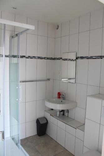 迪尔森-斯托科姆Logie Rotem的一间带水槽和镜子的浴室