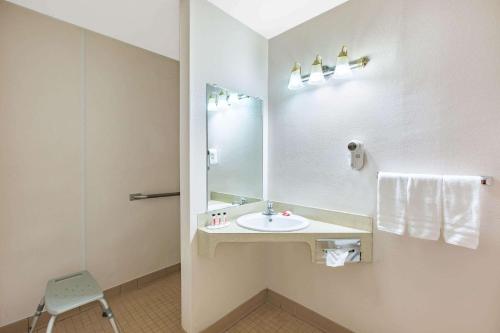 塞勒姆塞勒姆豪生国际酒店的一间带水槽和镜子的浴室