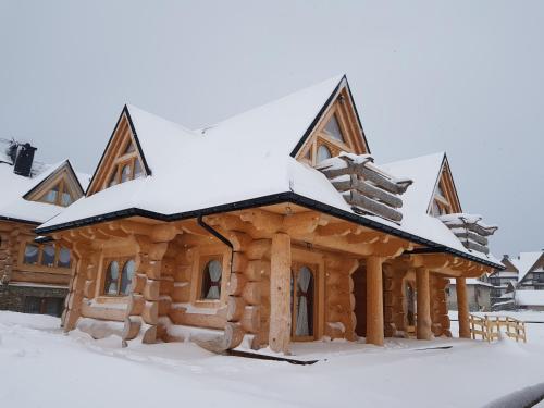 Białka TatrzanskaDomek w Białce的雪覆盖的小木屋