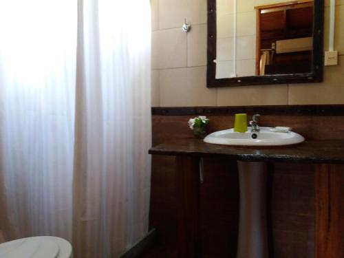 塔夸伦博La Araucana的一间带水槽和镜子的浴室