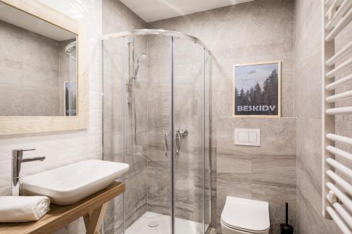 Villa Górska Ski & Bike的一间浴室