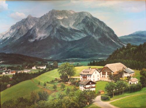 伊尔德宁Lutzmannhof的山中房屋的绘画