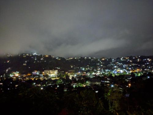 康提Jaya Tomodachi的夜晚带灯光的城市景观