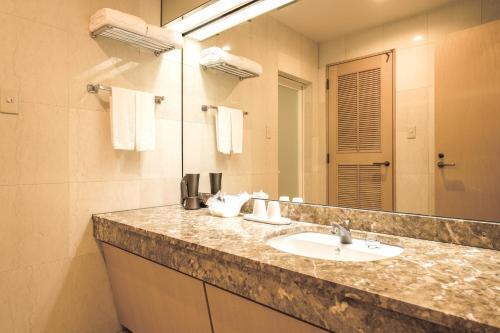 千叶千叶广场港口酒店的一间带水槽和镜子的浴室