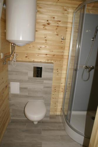 波别罗沃DIUNA Domki Letniskowe的一间带卫生间和淋浴的浴室