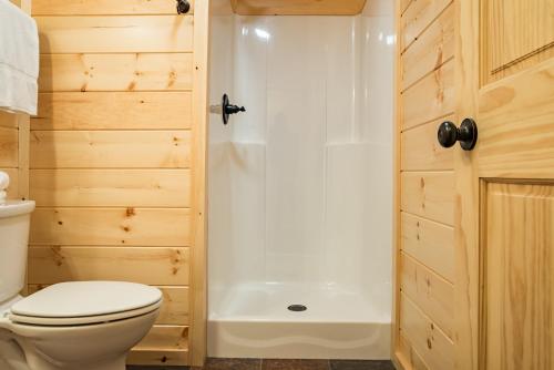 HectorSingle Island Shores的一间带卫生间和淋浴的浴室