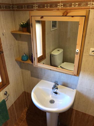 RadiqueroCasa Grasa的一间带水槽、镜子和卫生间的浴室