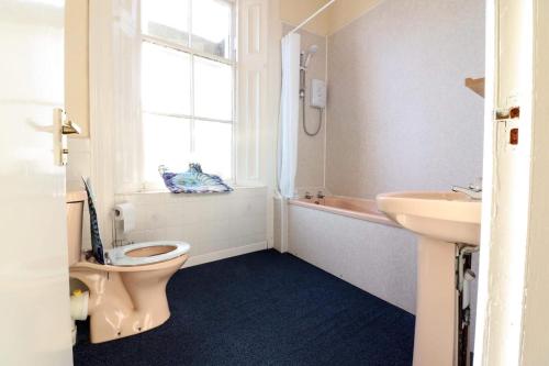 Tillicoultry布里奇旅馆的一间带卫生间、水槽和窗户的浴室