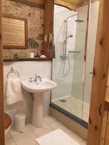阿伯劳尔The Barn | Aberlour的一间带水槽和淋浴的浴室