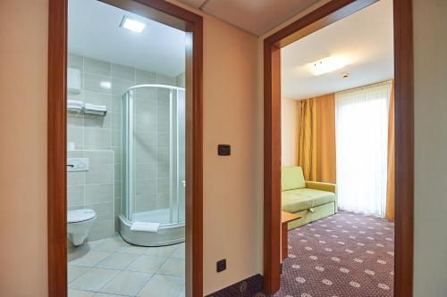 森介斯布里卓瓦戈克罗斯卡酒店的带淋浴和卫生间的浴室