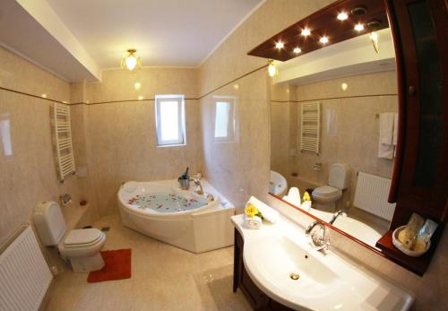 波亚纳布拉索夫Monterai Resort的带浴缸、卫生间和盥洗盆的浴室