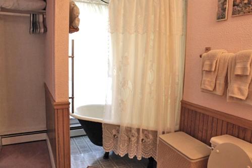 加利纳Belle Aire Mansion Guest House的设有带浴缸和淋浴的浴室。