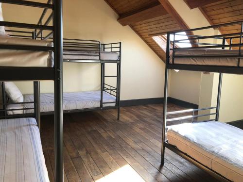 安特卫普安特卫普布莫朗旅舍的客房设有三张双层床,铺有木地板。