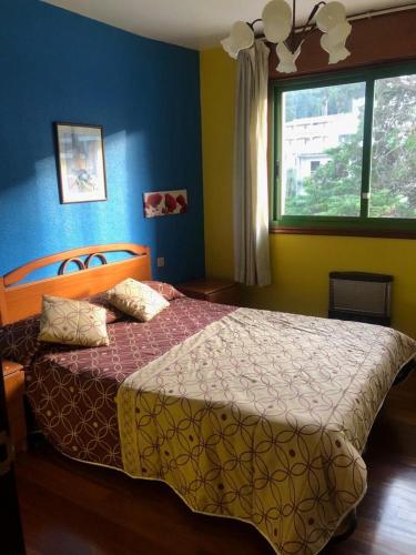 巴约讷Rías Baixas的一间卧室设有一张床和一个窗口