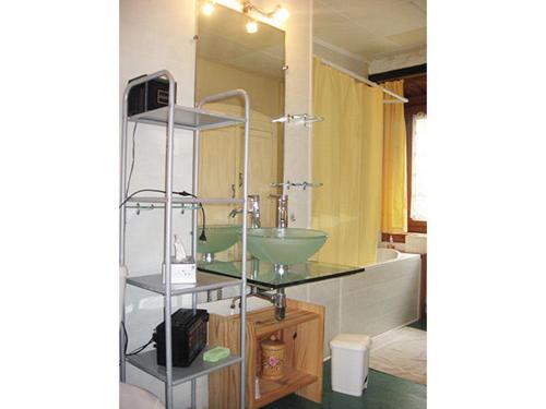 RetournacLes Frênes的一间带水槽和镜子的浴室