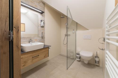 Rein斯库斯特保尔旅馆的一间带水槽和卫生间的浴室