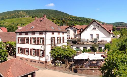圣马丁Das Landhotel Weingut Gernert的城镇建筑的空中景观