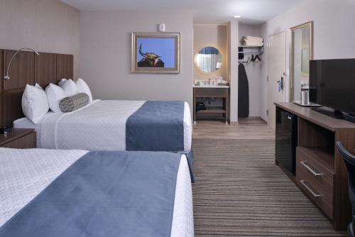 Deale隐蔽海港锚酒店的酒店客房设有两张床和一台平面电视。