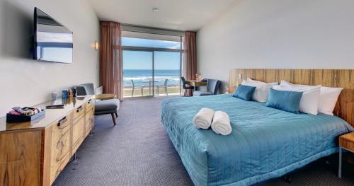 霍基蒂卡海滨酒店客房内的一张或多张床位