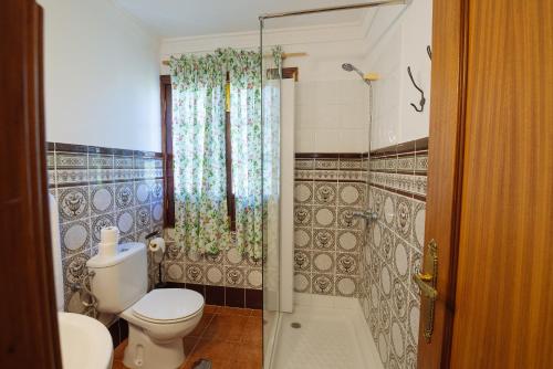 圭马尔阿瑞亚娜乡村别墅酒店的一间带卫生间和淋浴的浴室