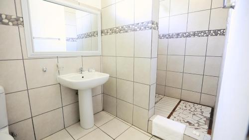 萨比乔克 - 萨比山林小屋的一间带水槽和镜子的浴室