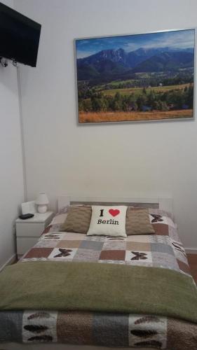 柏林费里恩沃农公寓的卧室配有一张挂在墙上的床铺