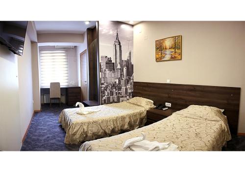 斯科普里大使酒店的酒店客房带两张床,并能欣赏到城市美景。