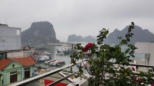 Cái RồngHoàng Grand的享有海港和水中船只的景色