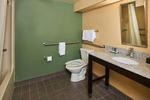 州学院Sleep Inn near Penn State - State College的一间带卫生间和水槽的浴室